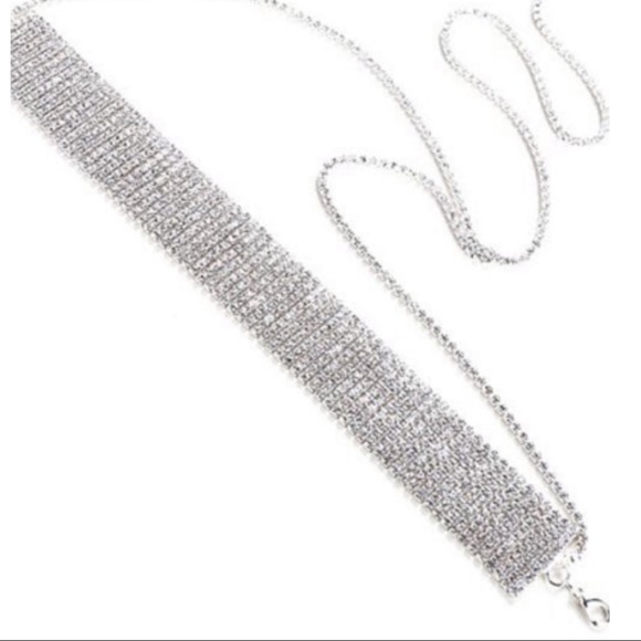 Just In! Rhinestone Choker Necklace w/ Backdrop - Picture 7 of 8